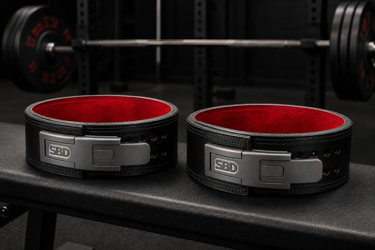 10mm and 13mm powerlifting lever belts compared side by side
