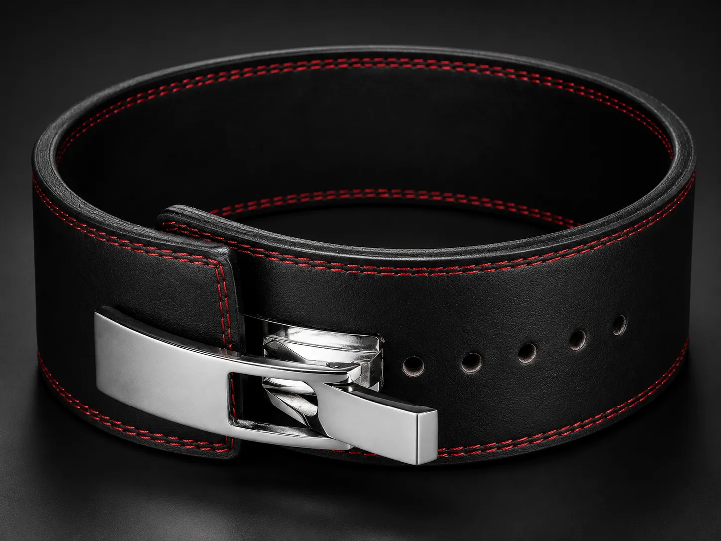 IBRO black leather powerlifting lever belt