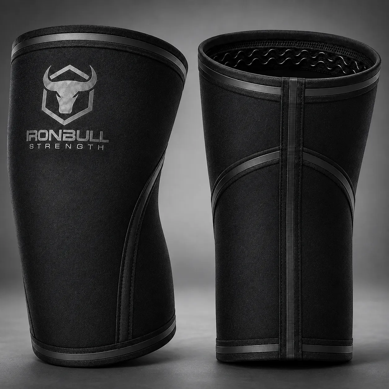 Iron Bull Strength black 7mm knee sleeves